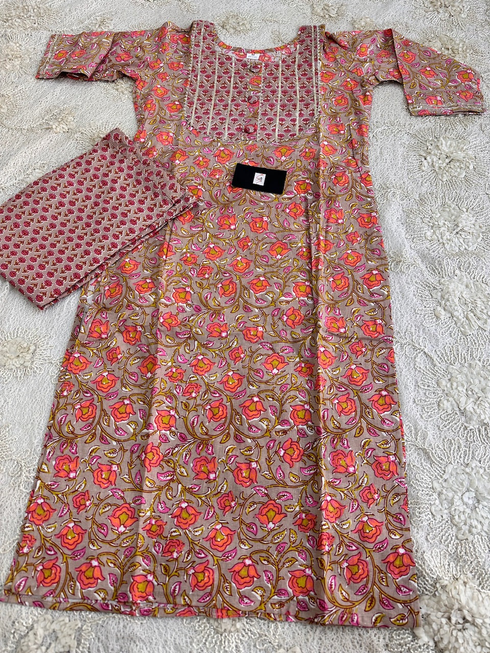 Pure HandBlock Printed Cotton Kurti n Pant