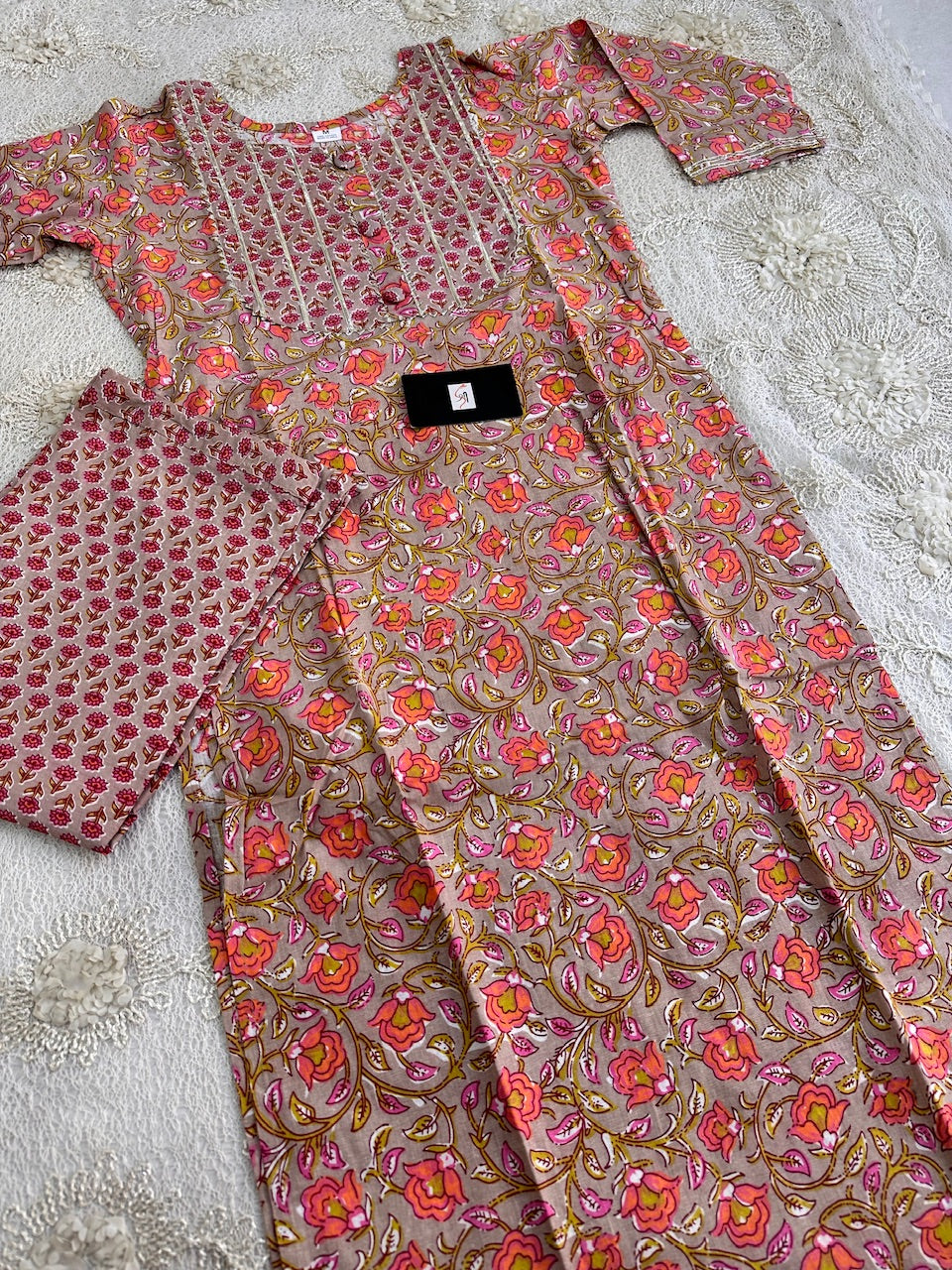 Pure HandBlock Printed Cotton Kurti n Pant