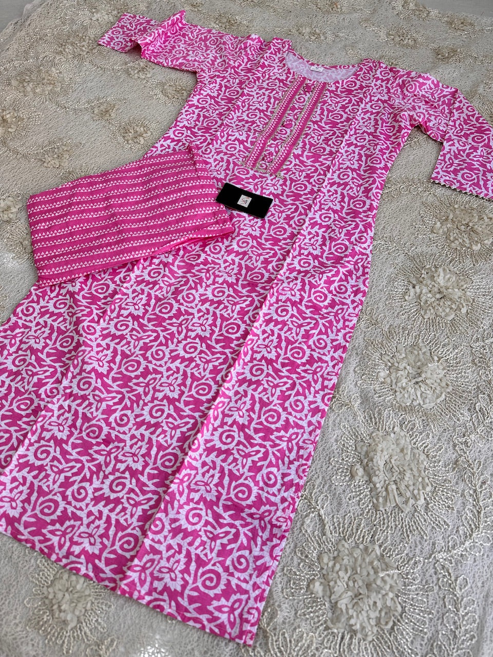 Pure HandBlock Printed Cotton Kurti N Pant Set