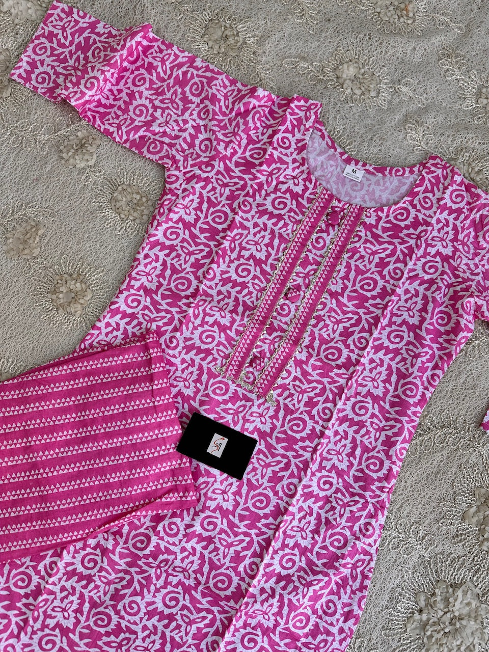 Pure HandBlock Printed Cotton Kurti N Pant Set