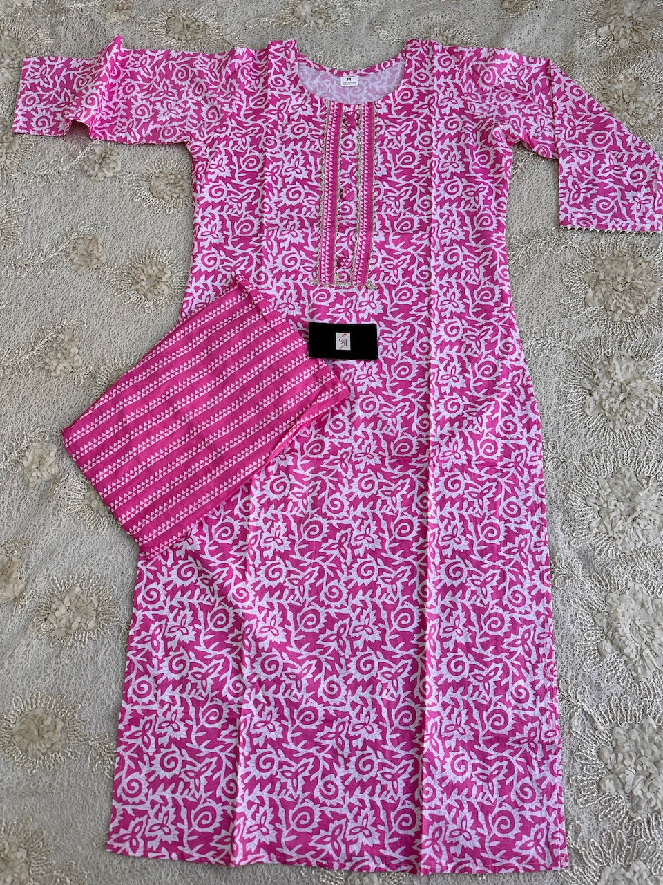 Pure HandBlock Printed Cotton Kurti N Pant Set