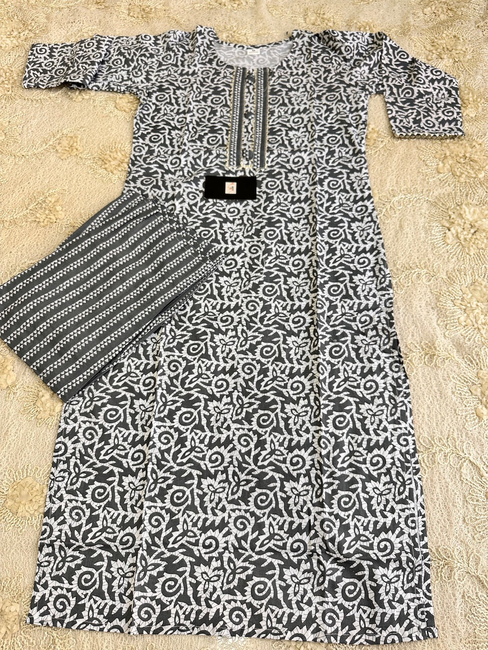 Pure HandBlock Printed Cotton Kurti N Pant Set