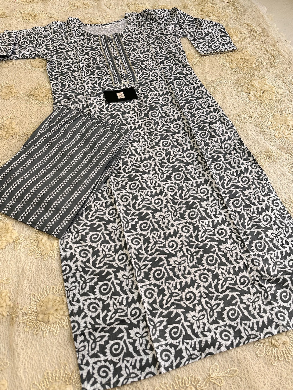 Pure HandBlock Printed Cotton Kurti N Pant Set