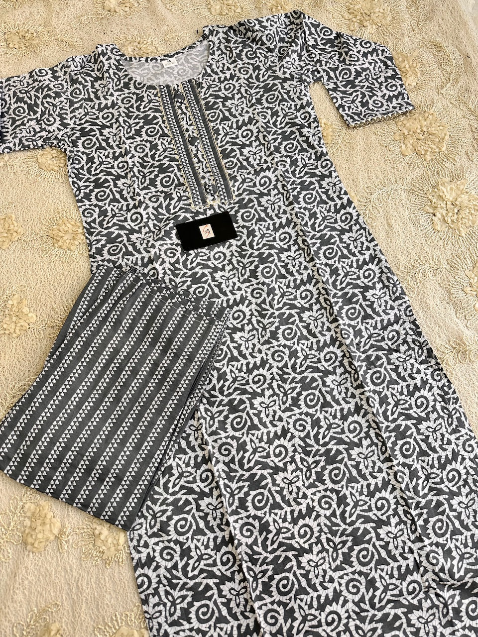 Pure HandBlock Printed Cotton Kurti N Pant Set