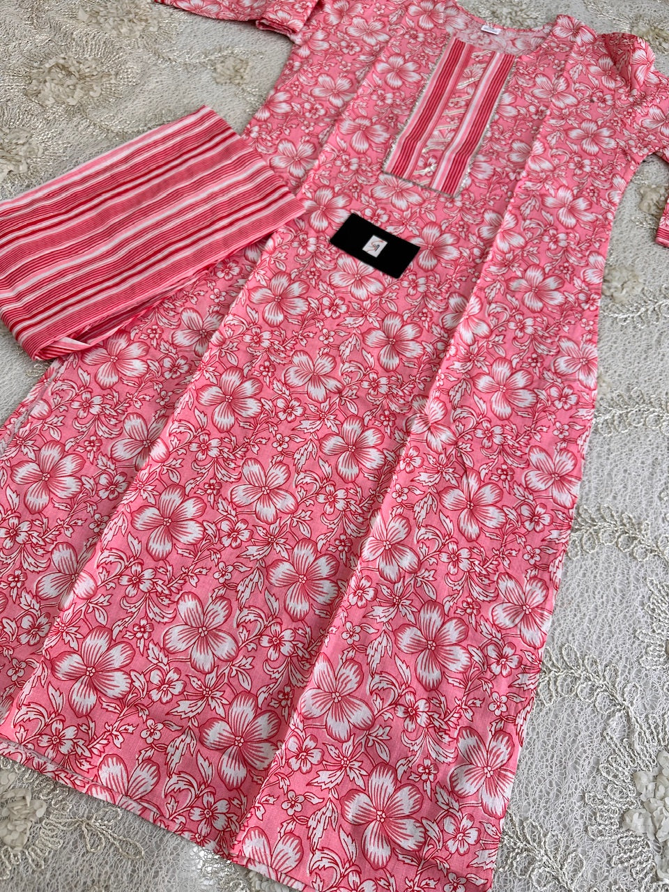 Pure HandBlock Printed Cotton Kurti n Pant Set