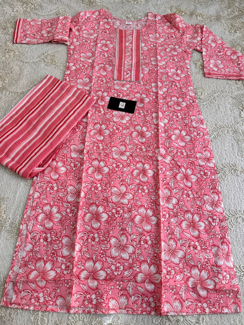 Pure HandBlock Printed Cotton Kurti n Pant Set