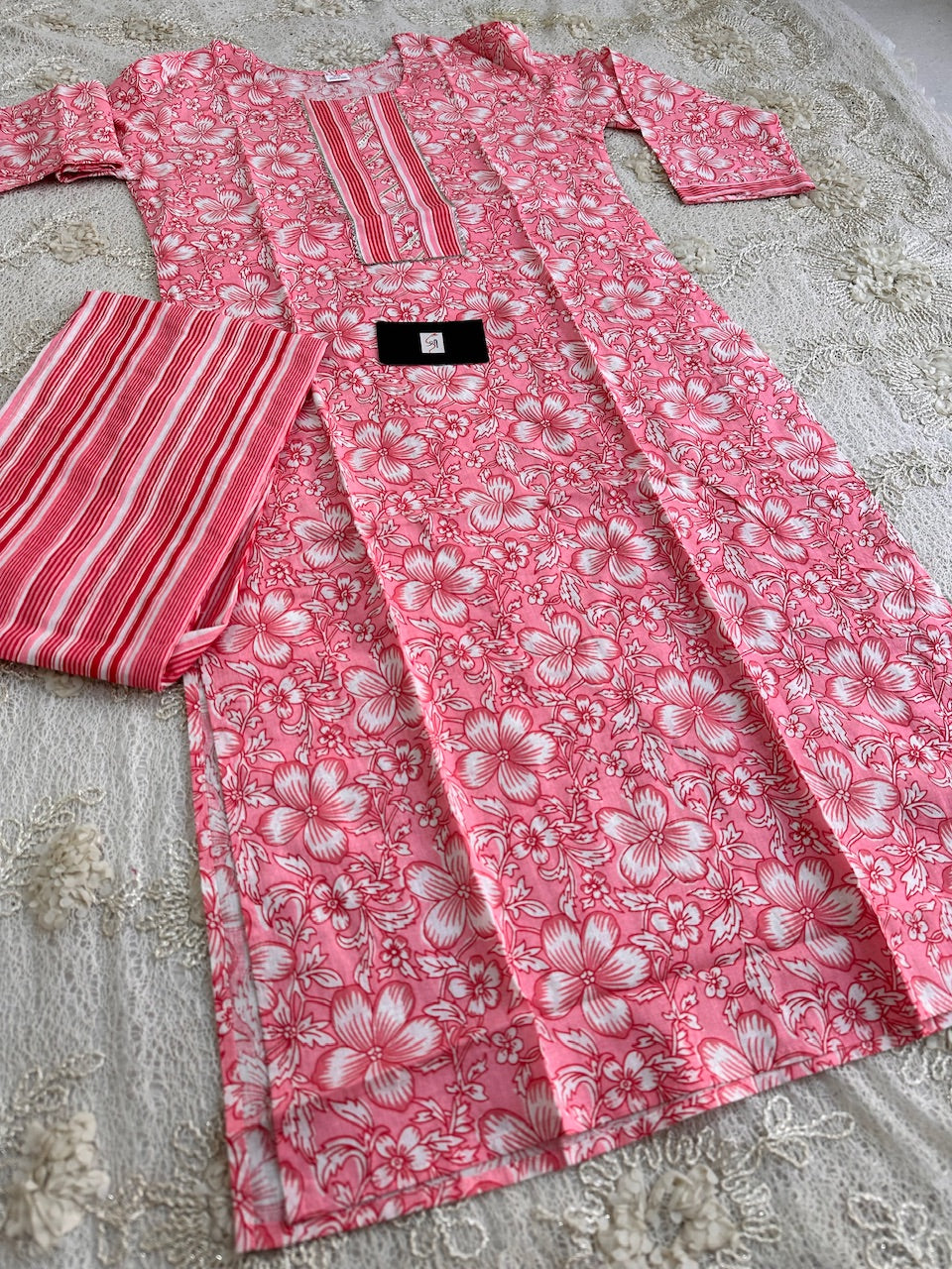 Pure HandBlock Printed Cotton Kurti n Pant Set