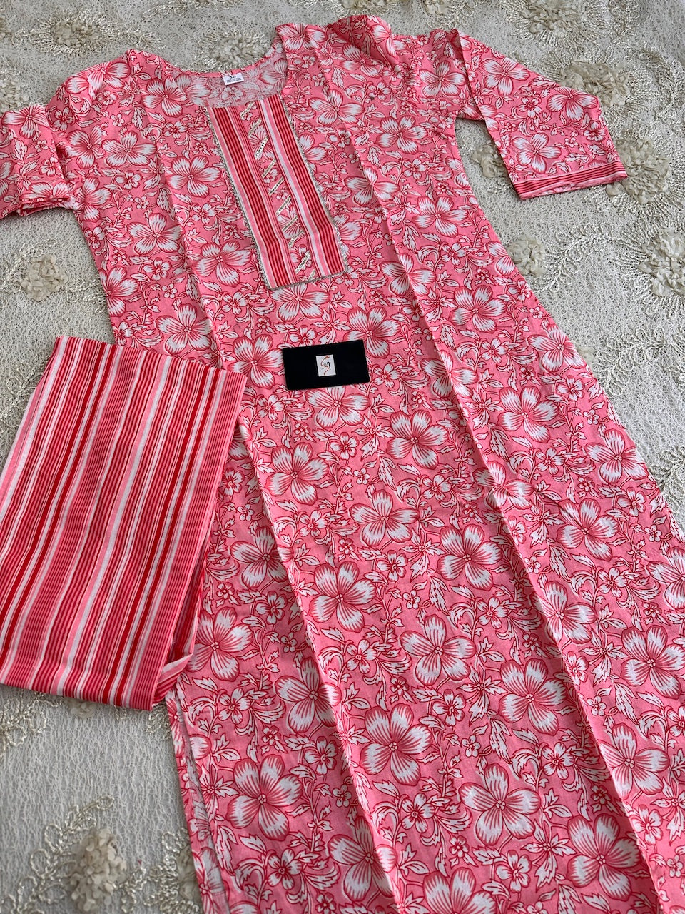 Pure HandBlock Printed Cotton Kurti n Pant Set