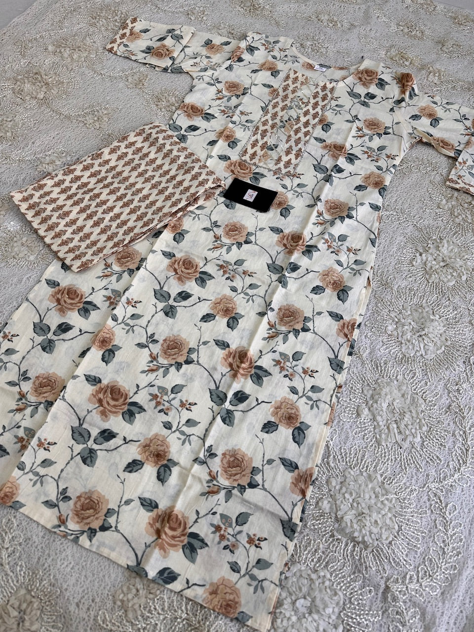 Pure HandBlock Printed Cotton Kurti N Pant Set