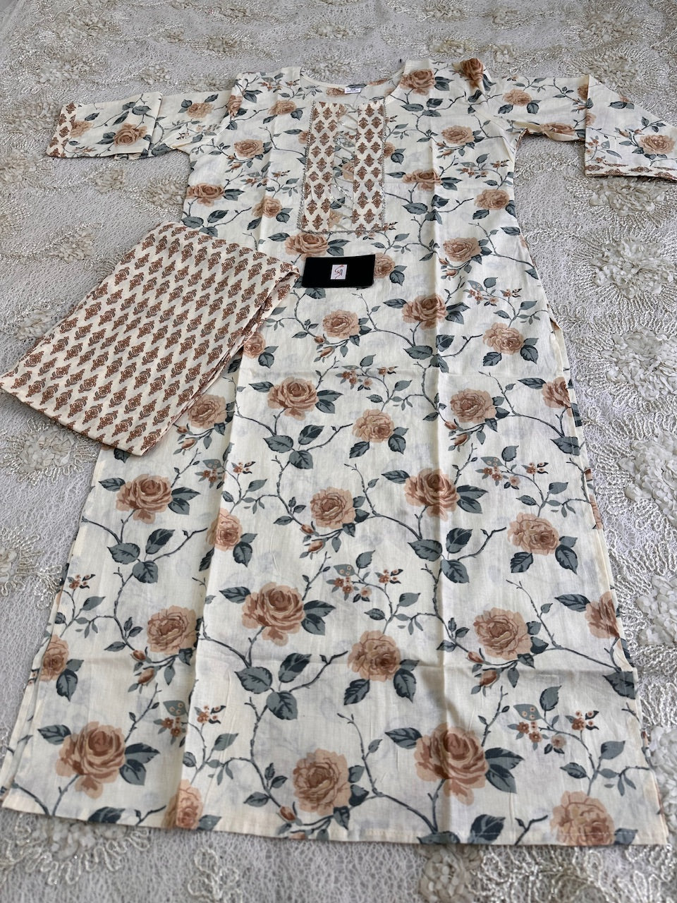 Pure HandBlock Printed Cotton Kurti N Pant Set