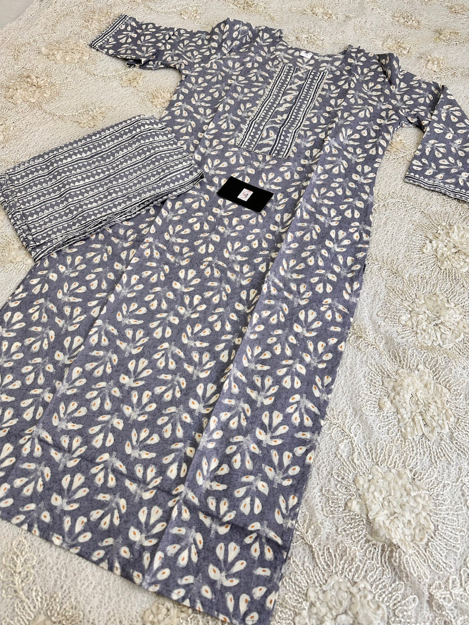 Pure HandBlock Printed Cotton Kurti N Pant Set