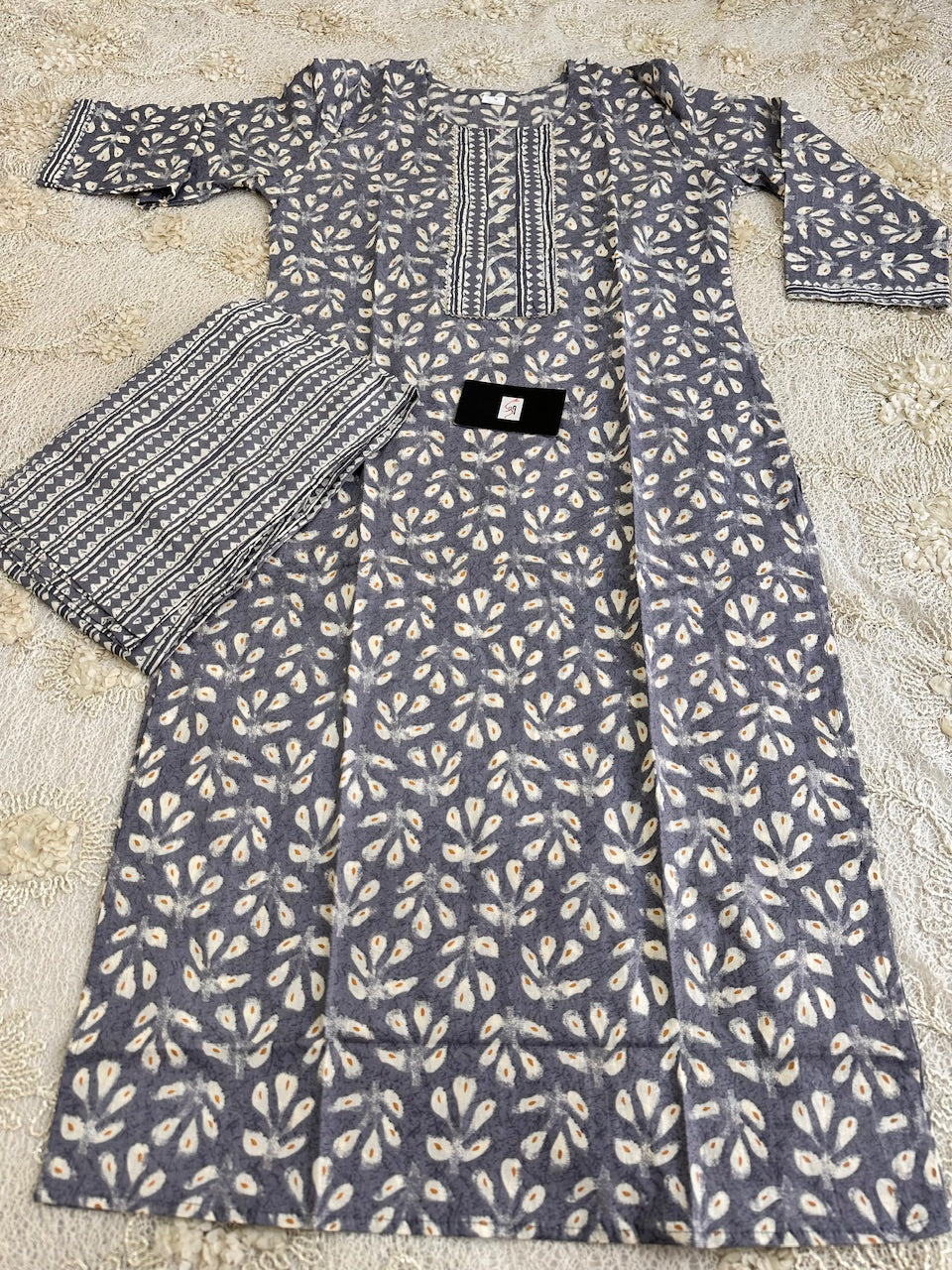 Pure HandBlock Printed Cotton Kurti N Pant Set